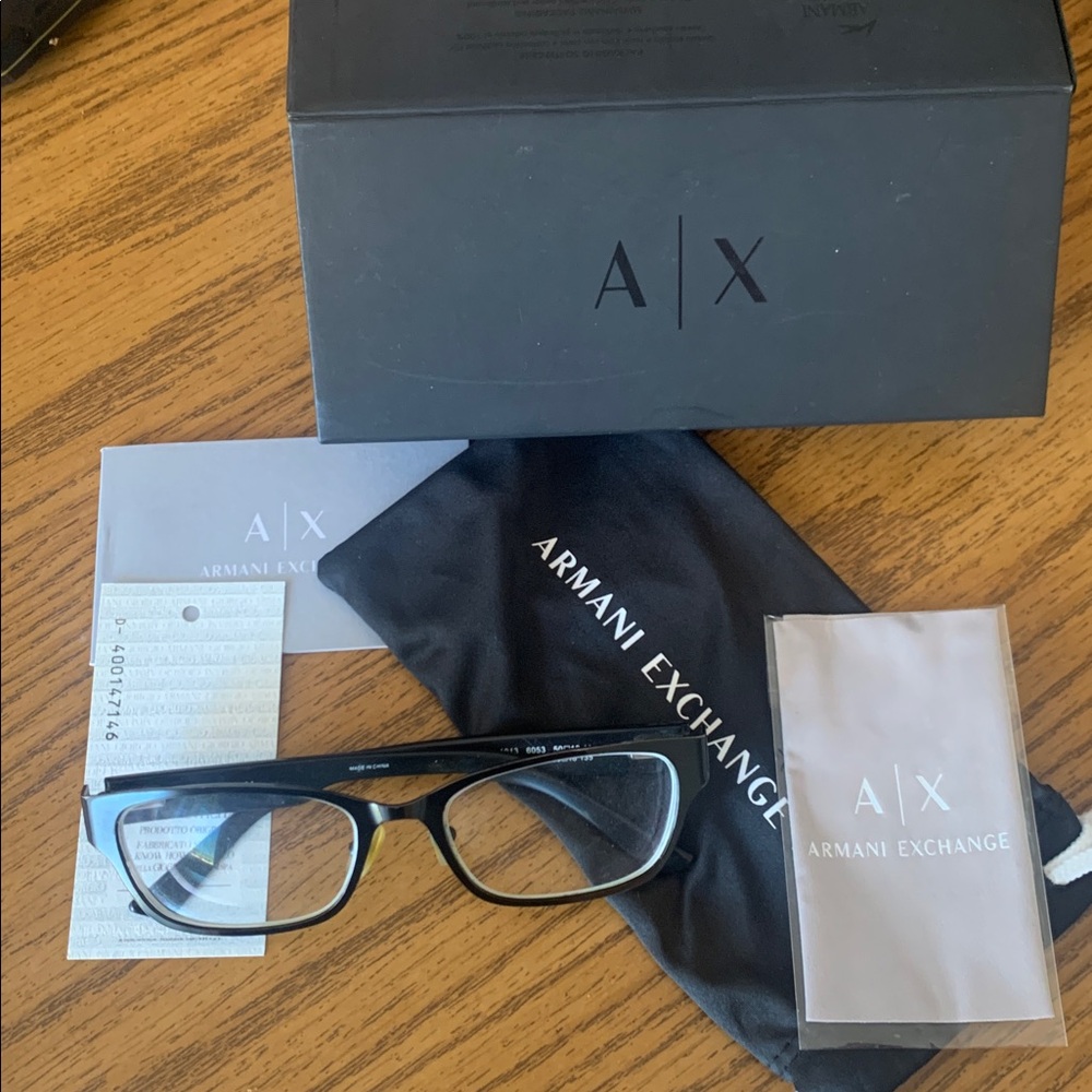 Armani Exchange Black Glasses with Pouch